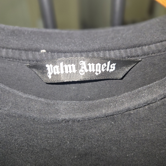 Palm Angels Black Tee with Neon Logo - Picture 3 of 4